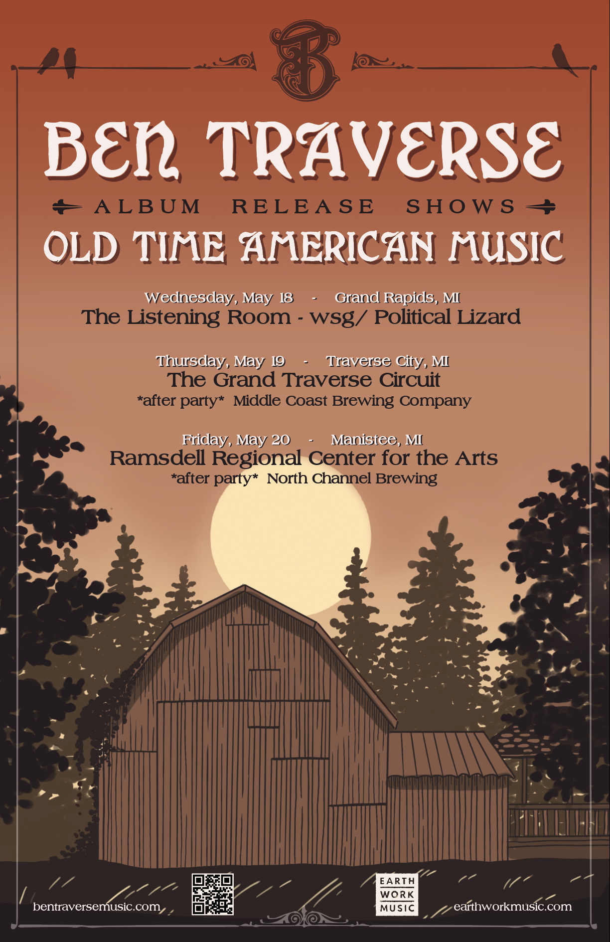 Poster for the Old Time American Music album release mini-tour.